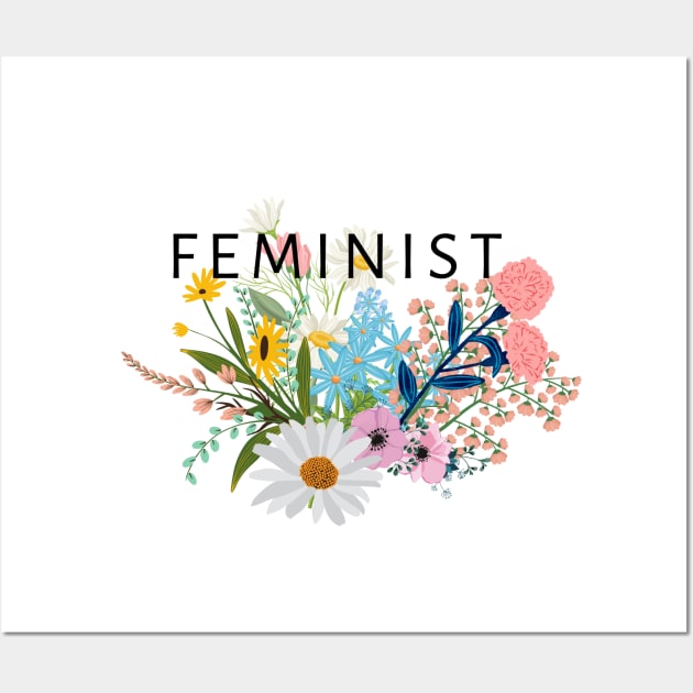 Feminist Floral Art Wall Art by Bohemian Designer